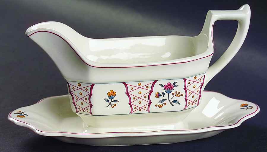 Anita Gravy Boat with Attached Underplate by Adams China-1