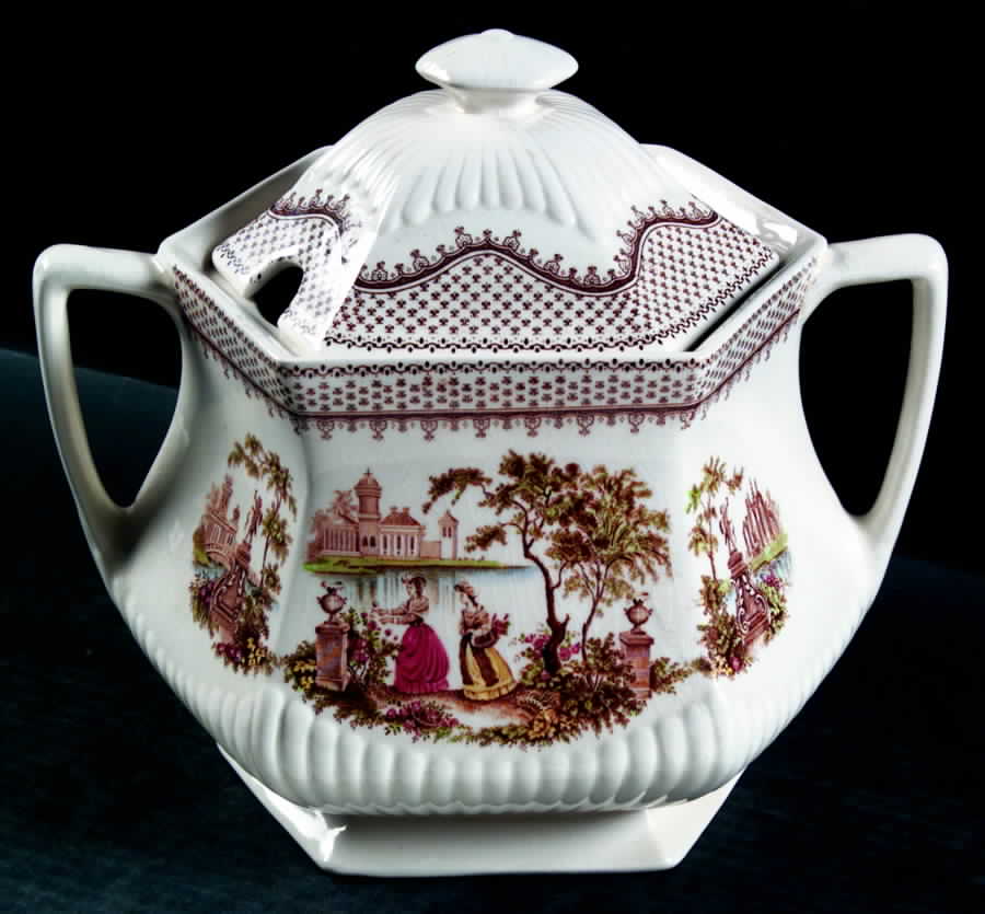Antoinette Multicolor Tureen &  Lid by Adams China-1