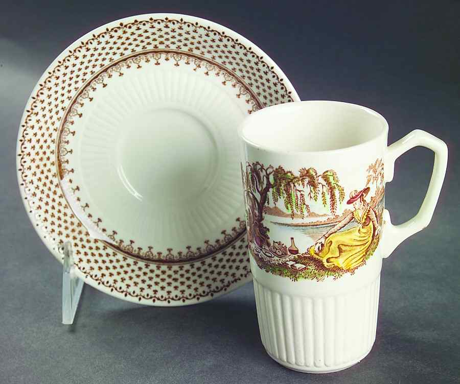 Antoinette Multicolor Irish Coffee Cup and Saucer Set by Adams China-1