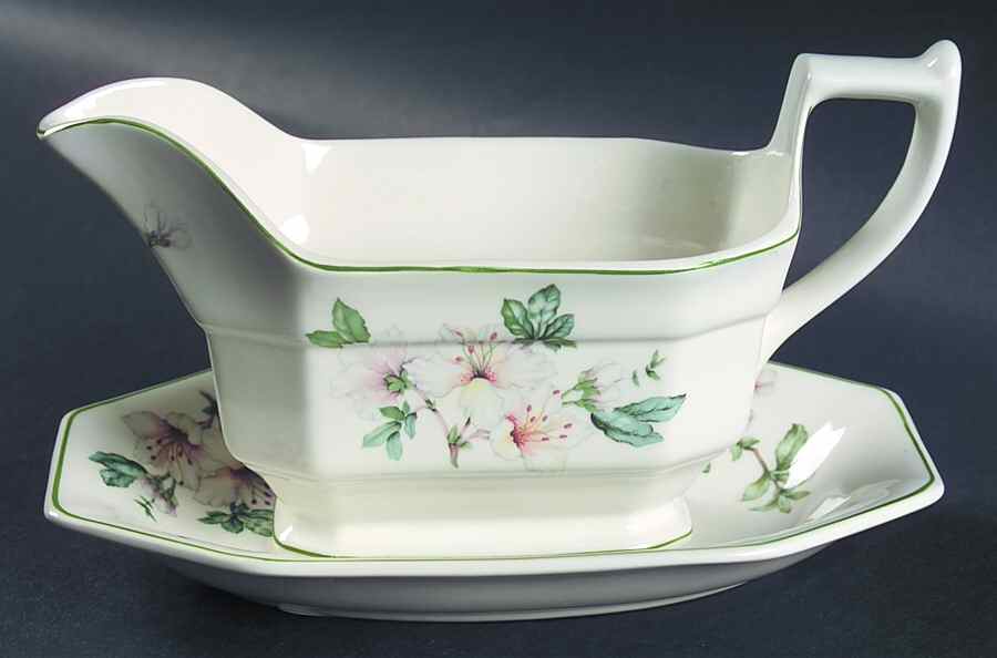 Azalea Gravy Boat & Underplate/Relish by Adams China-1