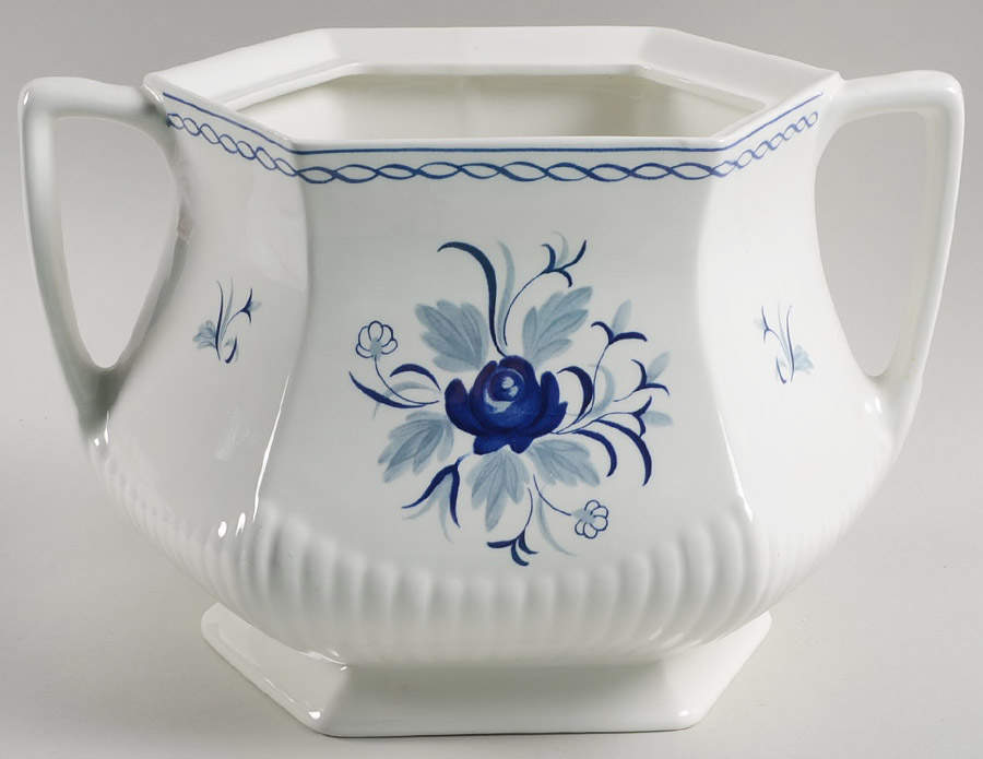 Baltic Blue (Newer, White) Tureen No Lid by Adams China-1