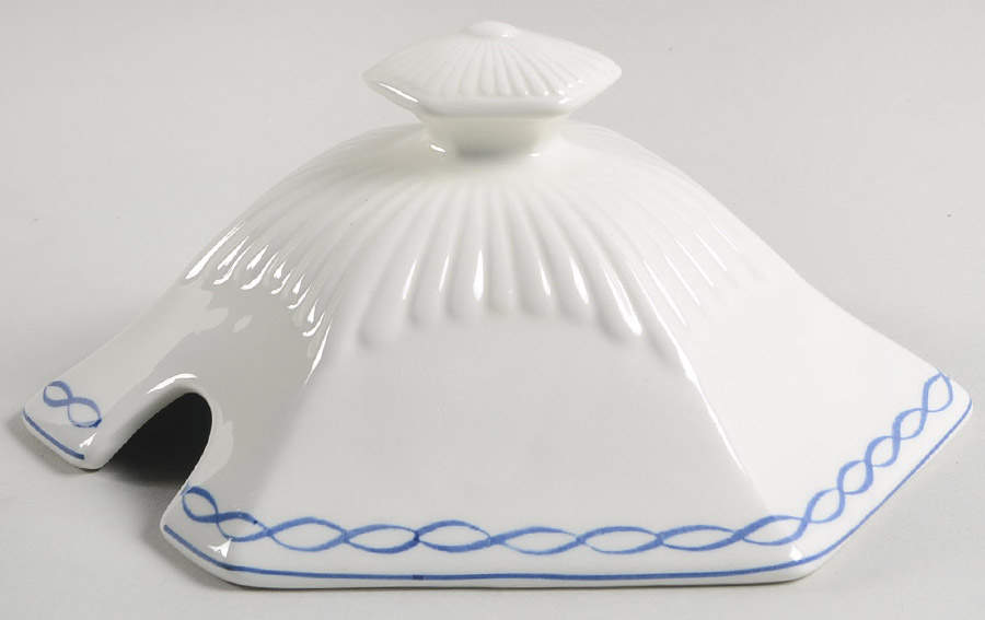 Baltic Blue (Newer, White) Lid for Tureen by Adams China-1