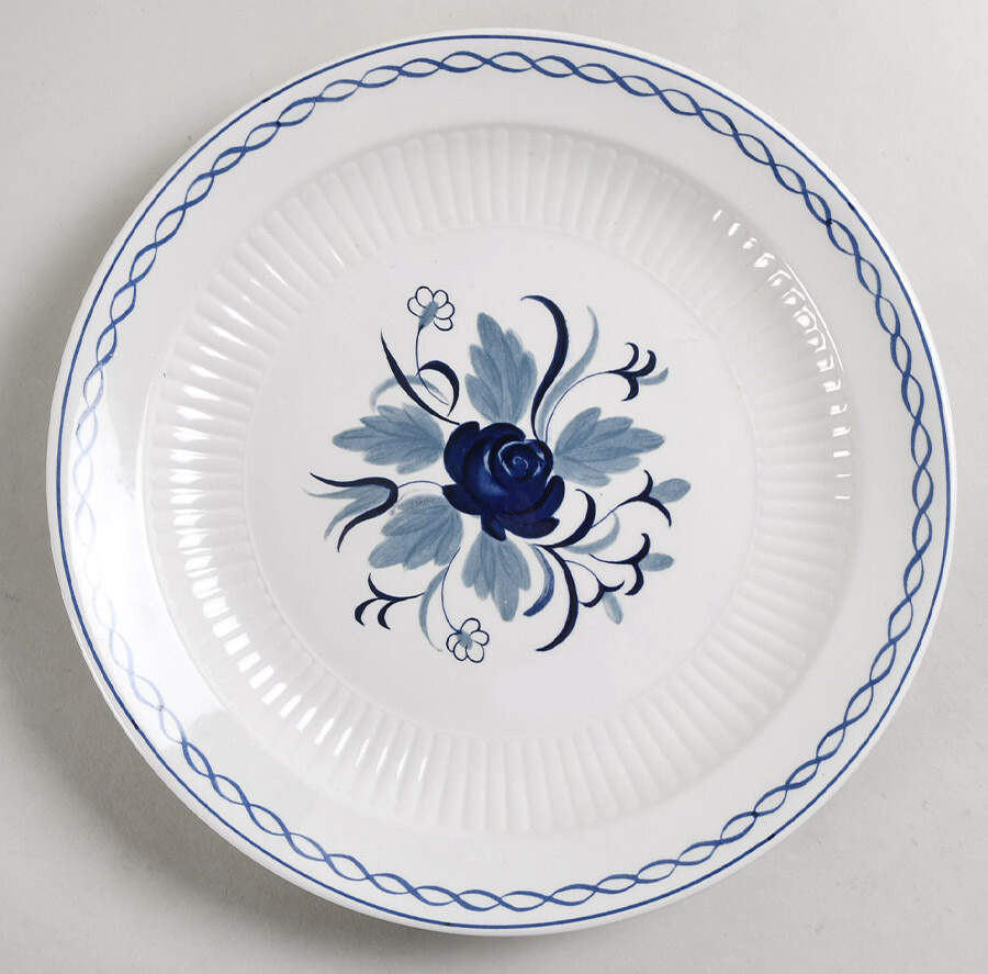 Baltic Blue (Newer, White) Dinner Plate by Adams China-1