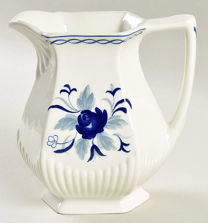 Baltic Blue (Newer, White) 24 Oz Pitcher by Adams China-1