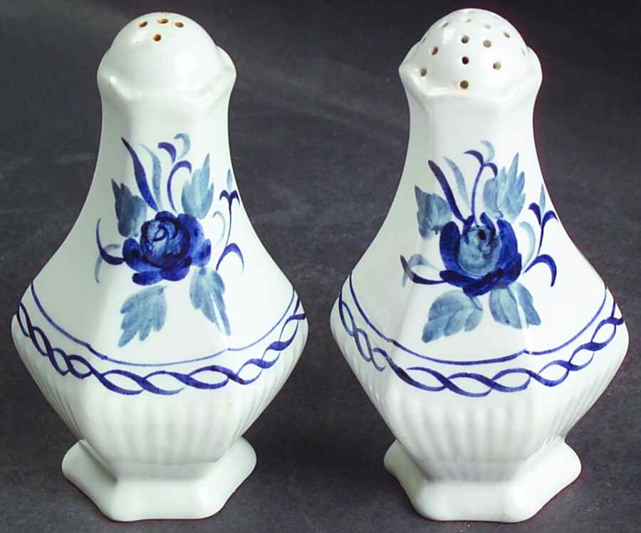 Baltic Blue (Newer, White) Salt & Pepper Set by Adams China-1
