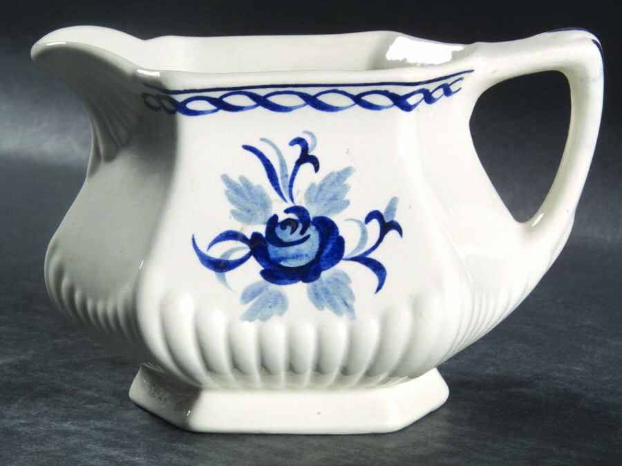 Baltic Blue (Newer, White) Creamer by Adams China-1