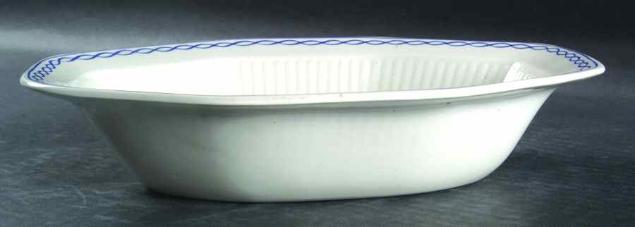 Baltic Blue (Newer, White) 9" Oval Vegetable Bowl by Adams China-1