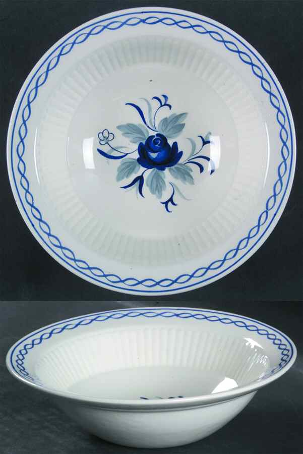Baltic Blue (Newer, White) Rim Cereal Bowl by Adams China-1