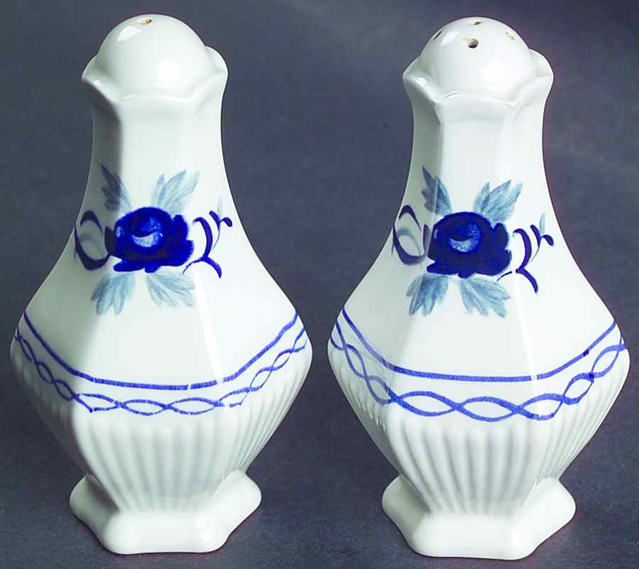 Baltic Blue (Newer, White) Salt & Pepper Set by Adams China-1