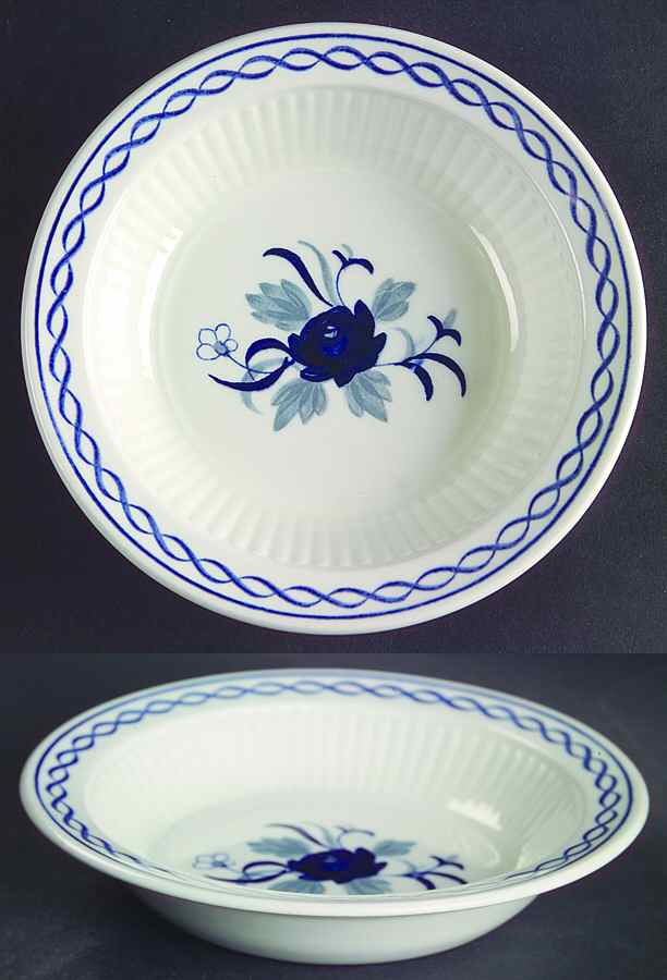 Baltic Blue (Newer, White) Rim Fruit/Dessert (Sauce) Bowl by Adams China-1