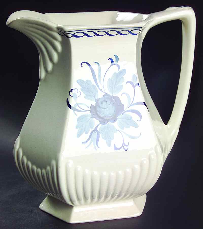Baltic Blue (Newer, White) 48 Oz Pitcher by Adams China-1