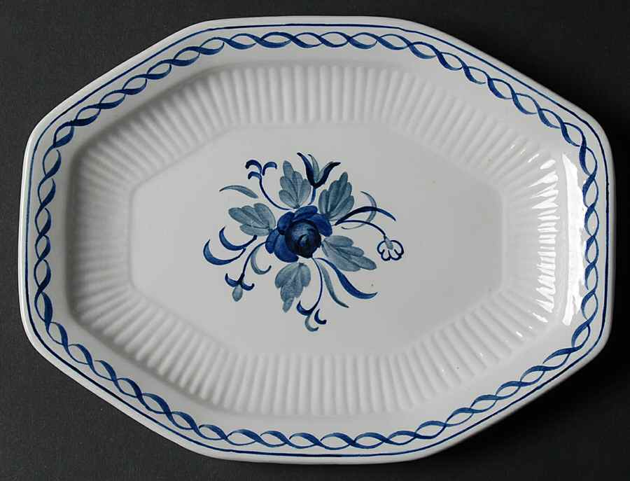 Baltic Blue (Newer, White) Relish/Gravy Underplate by Adams China-1
