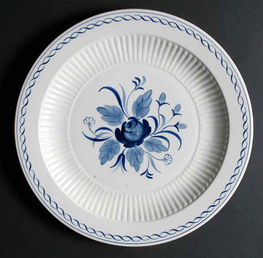 Baltic Blue (Newer, White) 12" Chop Plate (Round Platter) by Adams China-1