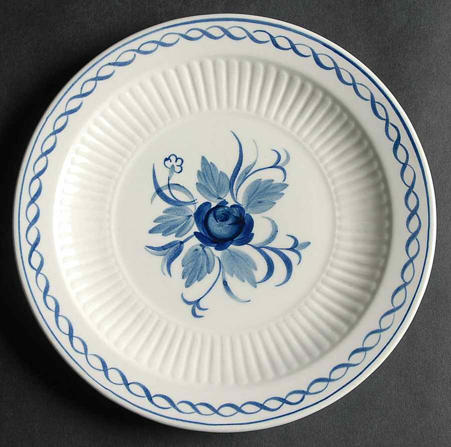 Baltic Blue (Newer, White) Dessert/Pie Plate by Adams China-1