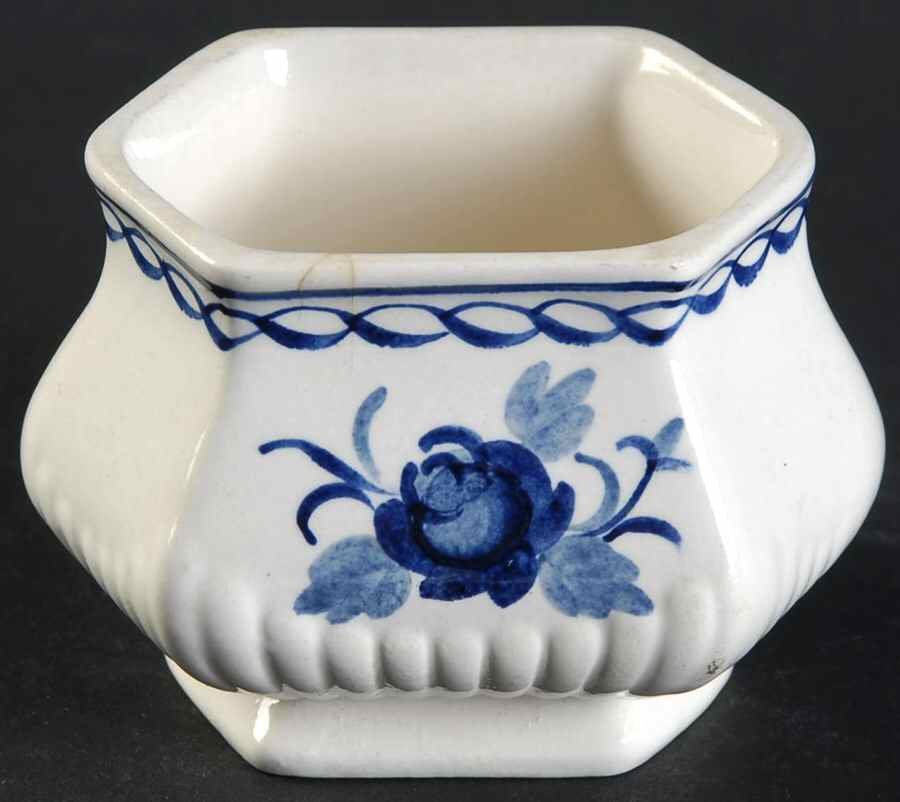 Baltic Blue (Newer, White) Mini Open Sugar Bowl by Adams China-1