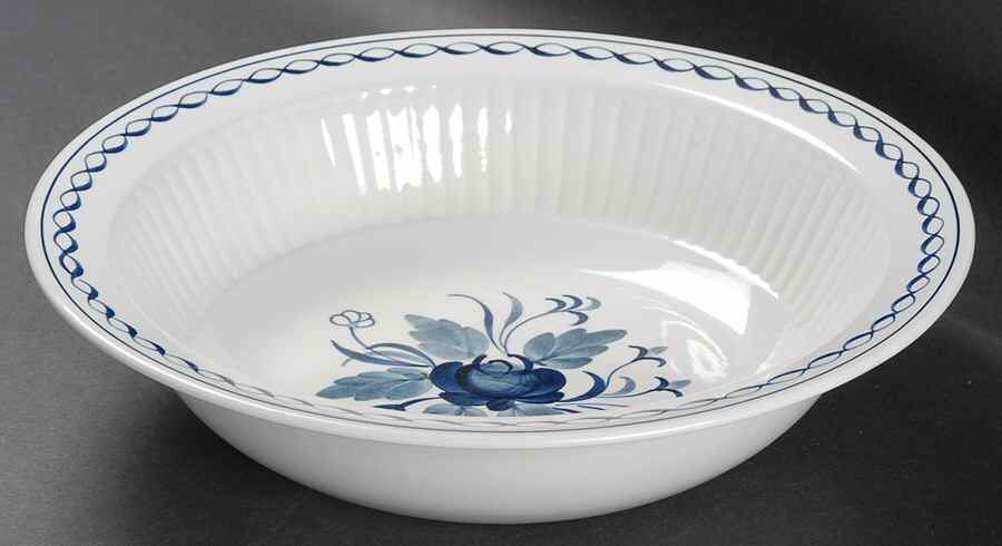 Baltic Blue (Newer, White) 10" Round Vegetable Bowl by Adams China-1