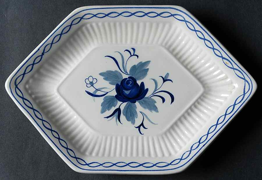 Baltic Blue (Newer, White) Underplate for Sauce Boat by Adams China-1