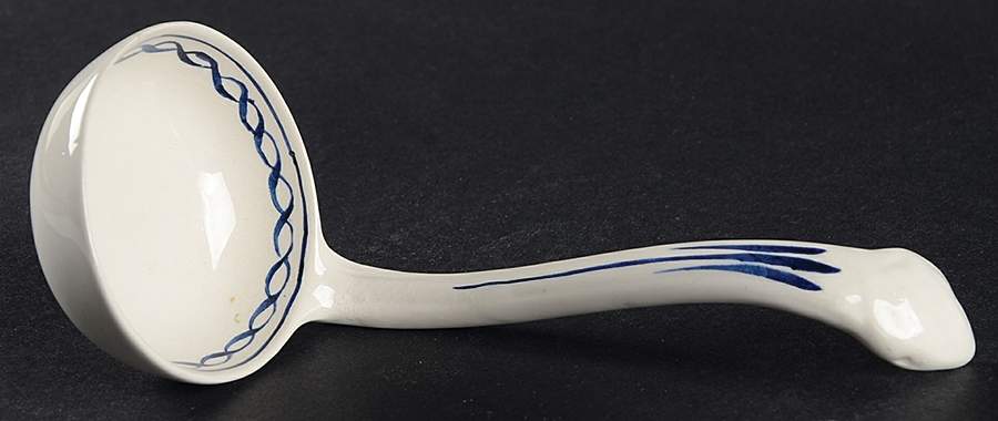 Baltic Blue (Newer, White) Gravy Ladle Solid Piece by Adams China-1