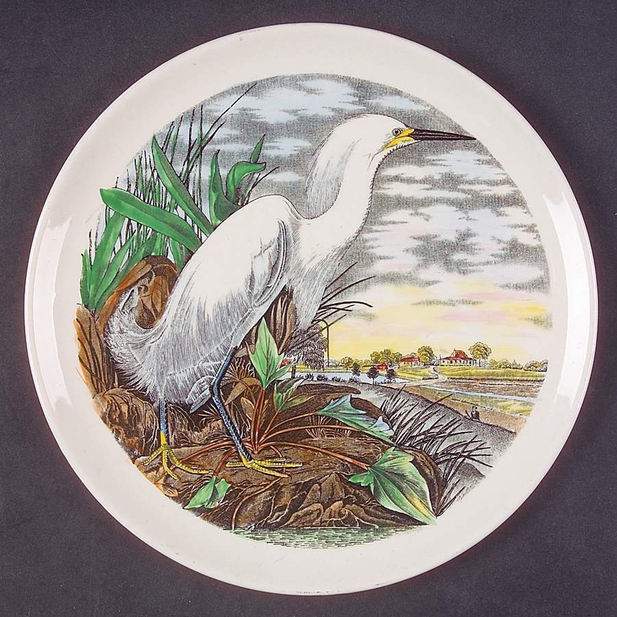Birds of America Coupe Dessert Plate by Adams China-1