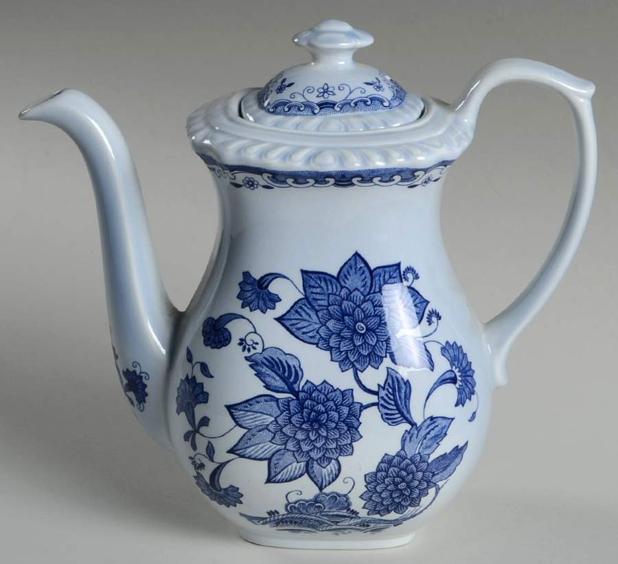 Blue Butterfly Small Coffee Pot & Lid by Adams China-1