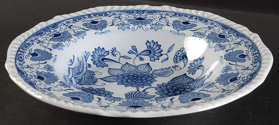 Blue Butterfly Large Rim Soup Bowl by Adams China-1