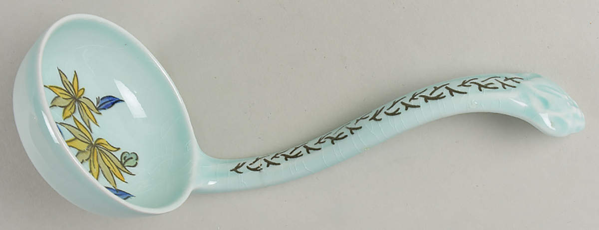 Blue Parrot (Celadon) Solid Piece Sauce Ladle by Adams China-1