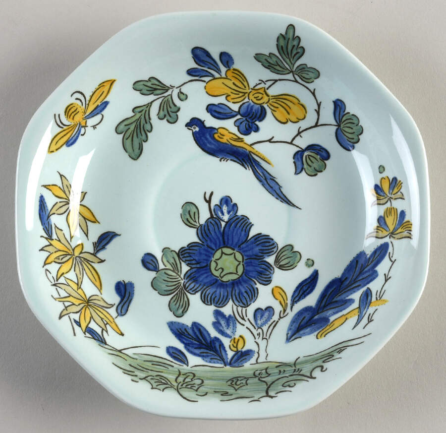 Blue Parrot (Celadon) Saucer by Adams China-1