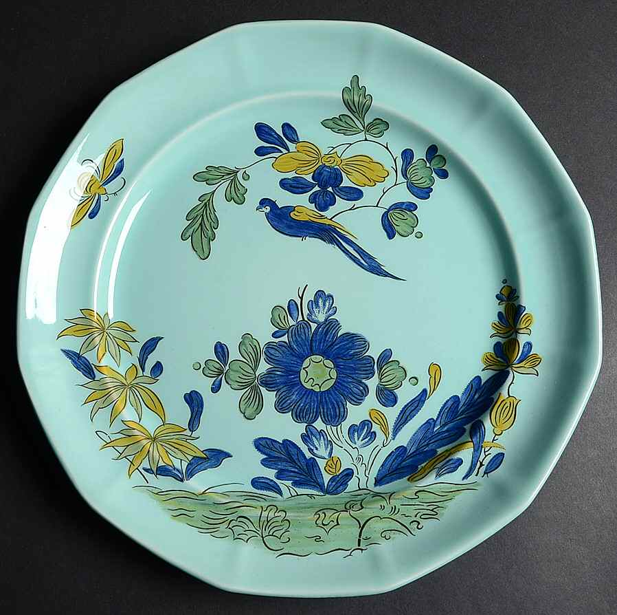 Blue Parrot (Celadon) 12" Chop Plate (Round Platter) by Adams China-1