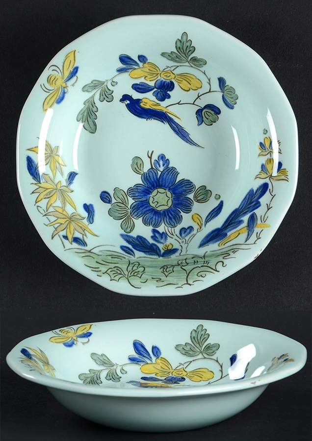 Blue Parrot (Celadon) Fruit/Dessert (Sauce) Bowl by Adams China-1