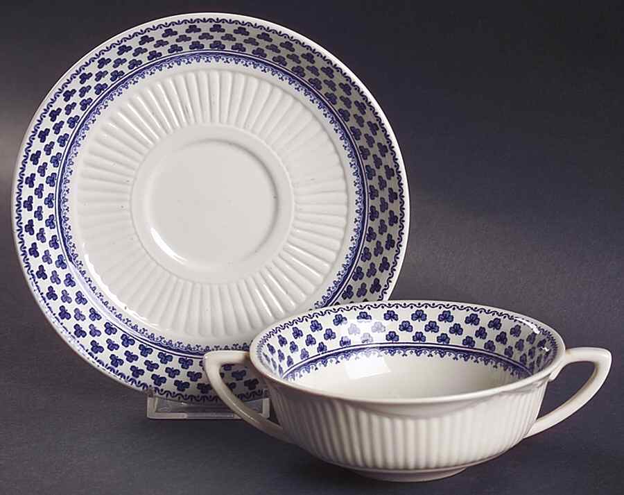 Brentwood (Adams Back Stamp) Flat Cream Soup Bowl & Saucer Set by Adams China-1