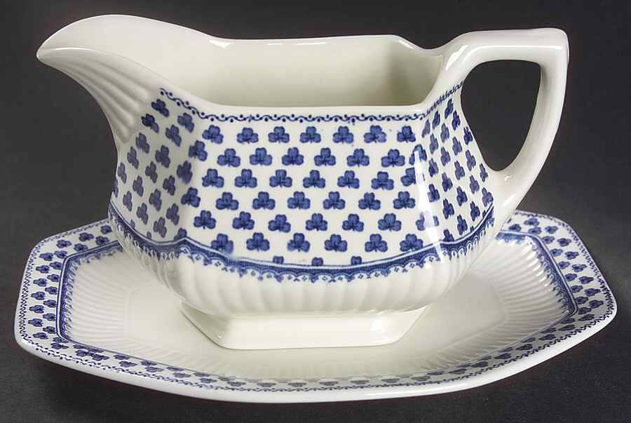 Brentwood (Adams Back Stamp) Gravy Boat & Underplate/Relish by Adams China-1