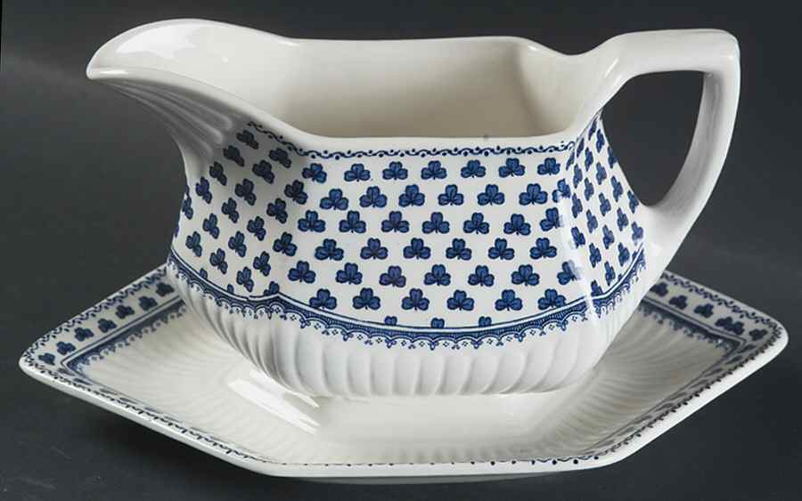 Brentwood (Adams Back Stamp) Gravy Boat with Attached Underplate by Adams China-1