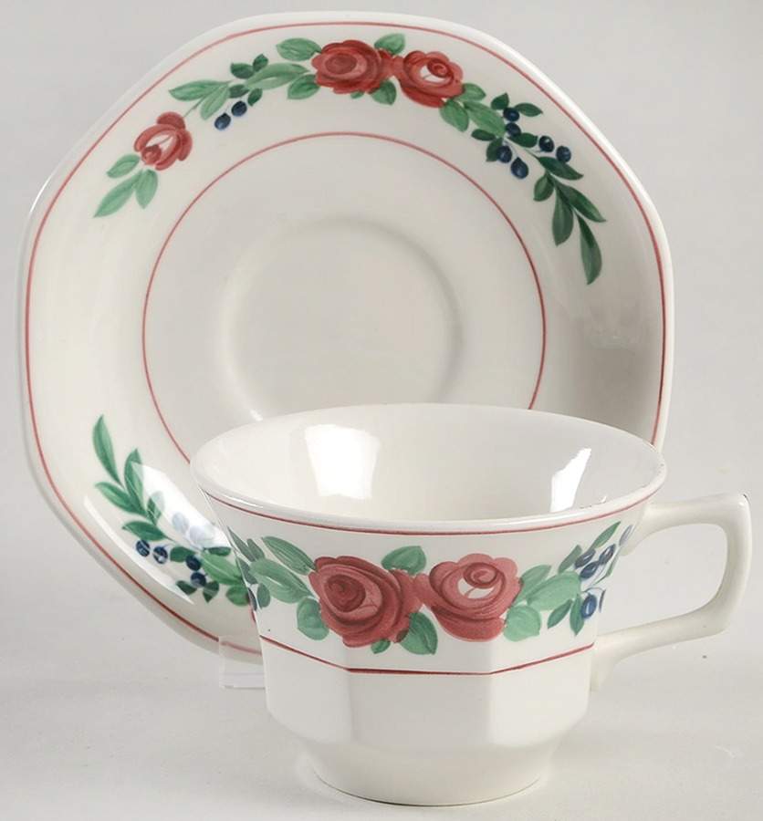 Bridgwater Flat Cup & Saucer Set by Adams China-1