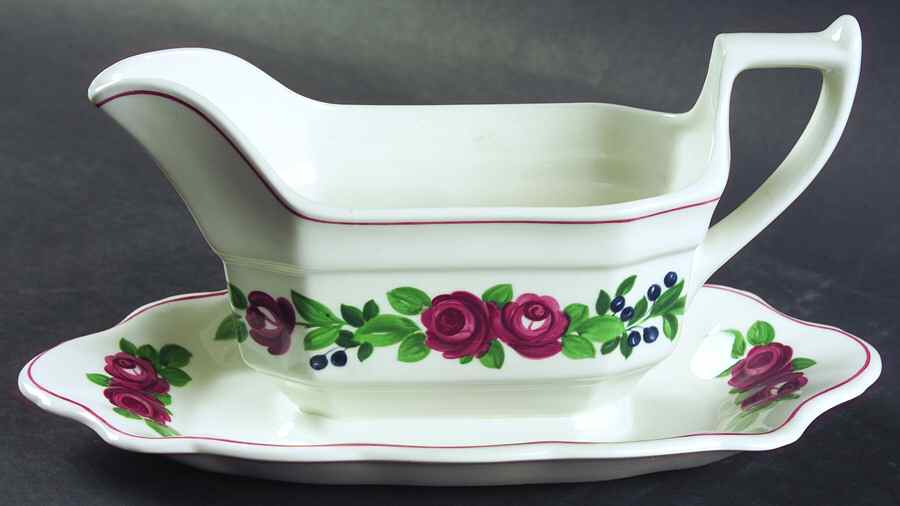 Bridgwater Gravy Boat with Attached Underplate by Adams China-1