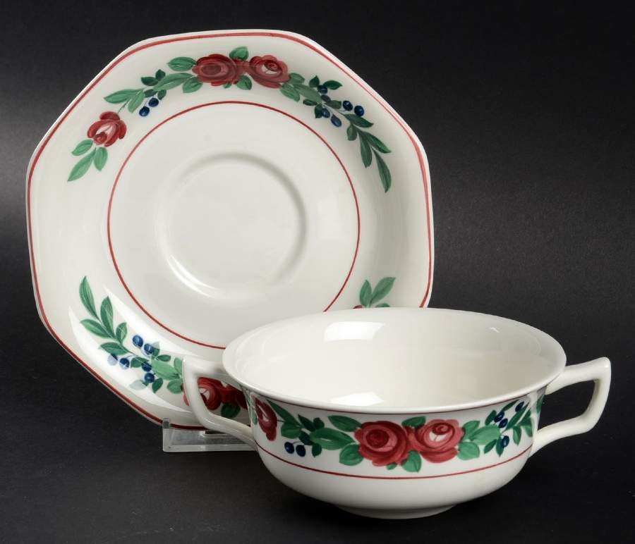 Bridgwater Flat Cream Soup Bowl & Saucer Set by Adams China-1