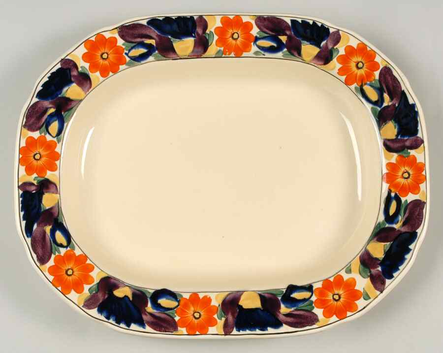 Brocade 13" Oval Serving Platter by Adams China-1