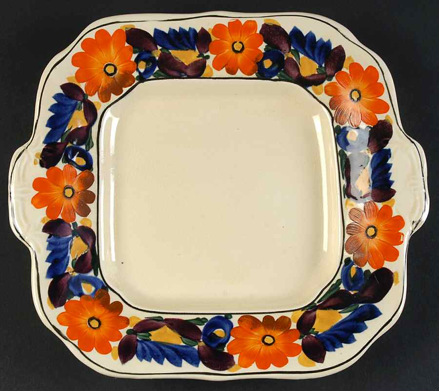 Brocade Square Handled Cake Plate by Adams China-1