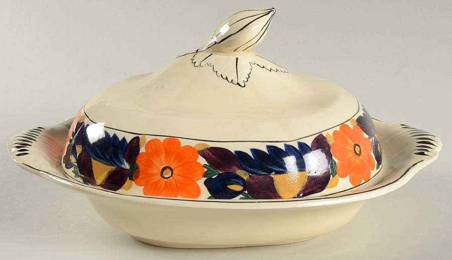 Brocade Oval Covered Vegetable by Adams China-1