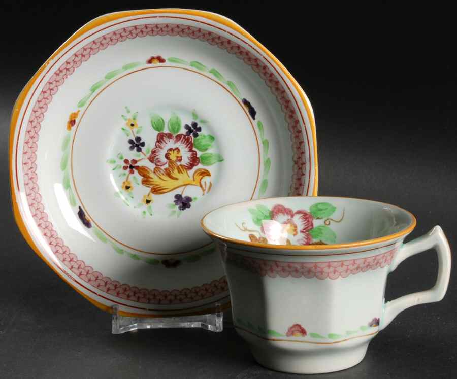 Carolynn Flat Cup & Saucer Set by Adams China-1