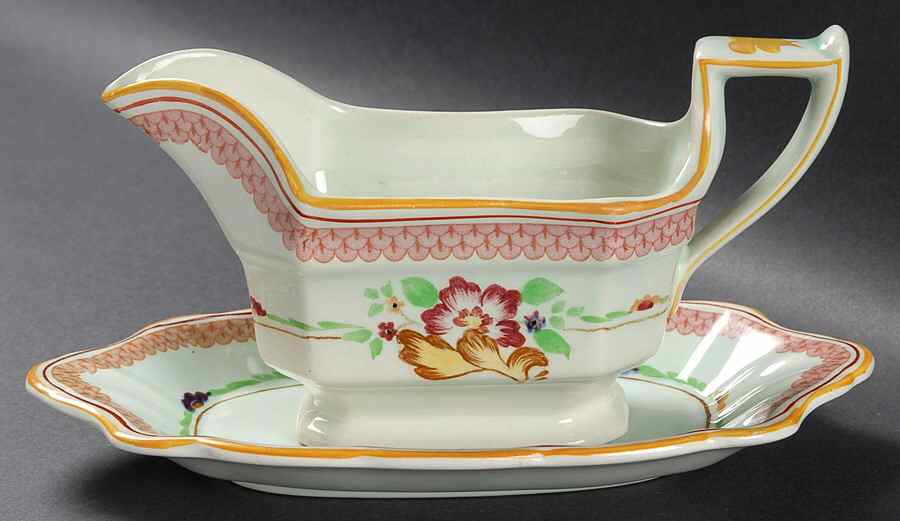 Carolynn Gravy Boat & Underplate by Adams China-1