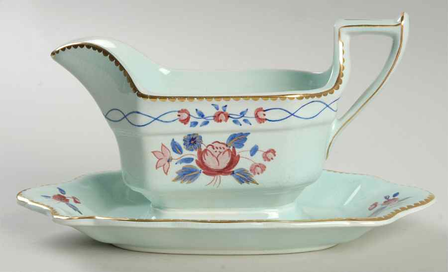 Cascade Gravy Boat with Attached Underplate by Adams China-1
