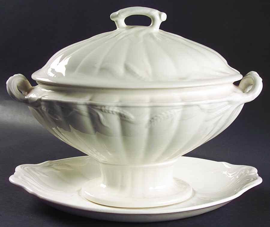 Ceres Cream Tureen & Lid w/Underplate by Adams China-1