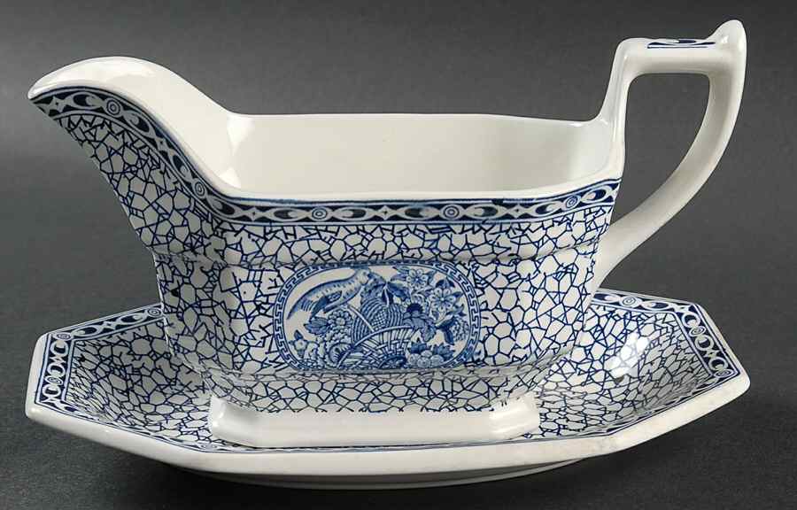 Chinese Bird Gravy Boat & Underplate by Adams China-1