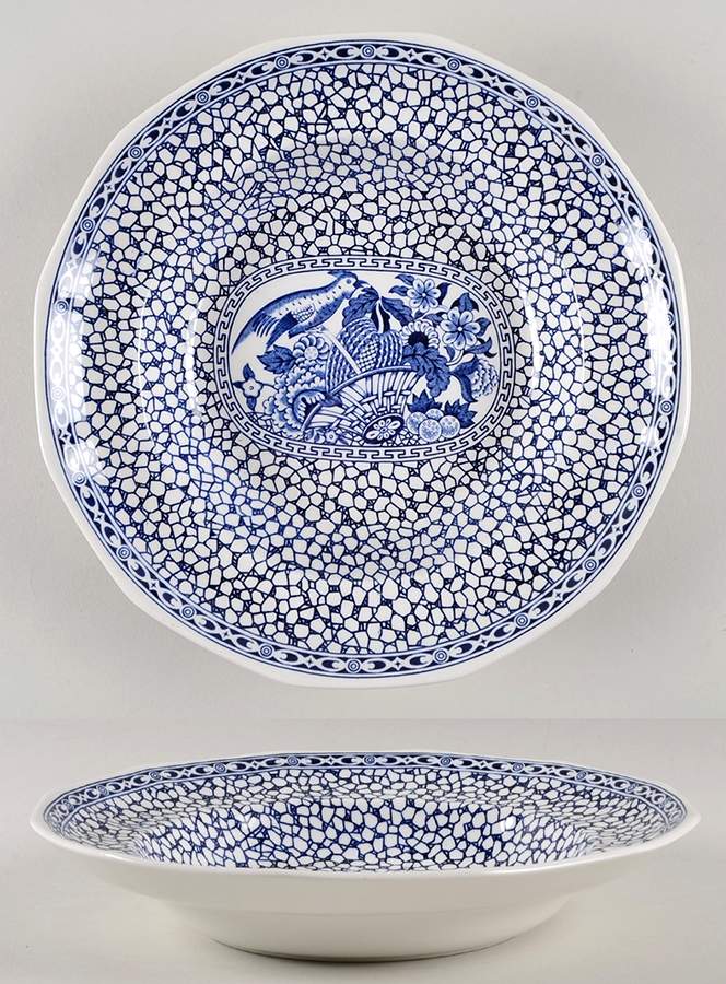 Chinese Bird Large Rim Soup Bowl by Adams China-1