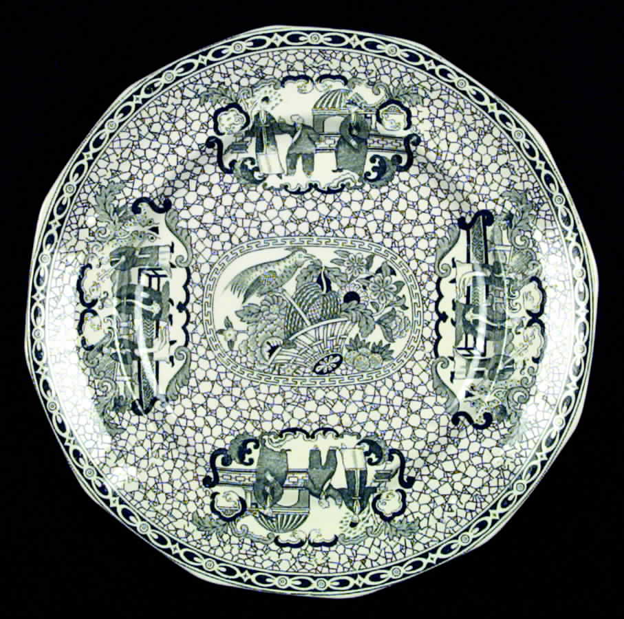 Chinese Bird Green Dinner Plate by Adams China-1