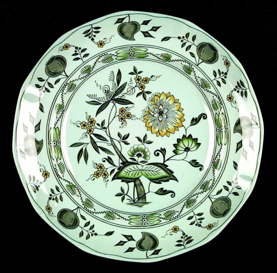 Chinese Garden Green Dinner Plate by Adams China-1