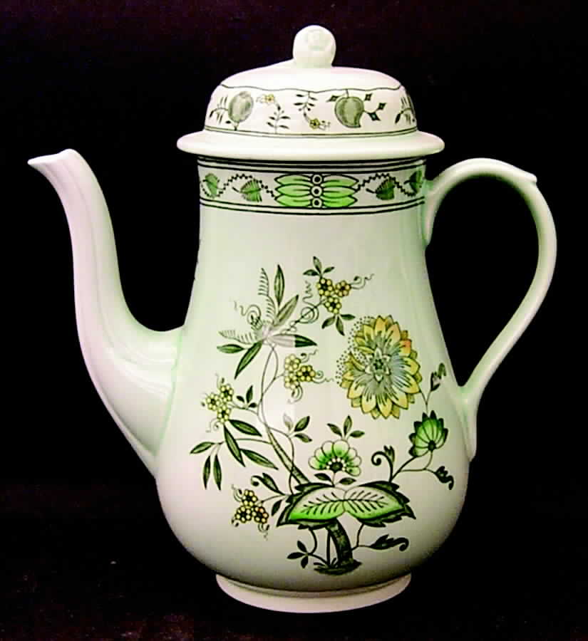 Chinese Garden Green Coffee Pot & Lid by Adams China-1