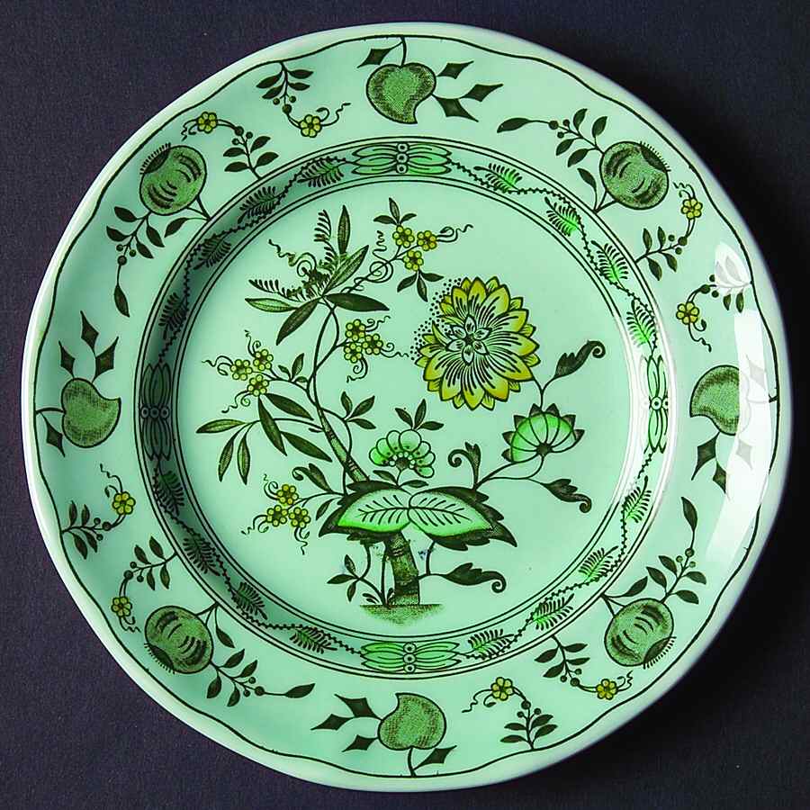 Chinese Garden Green Bread & Butter Plate by Adams China-1