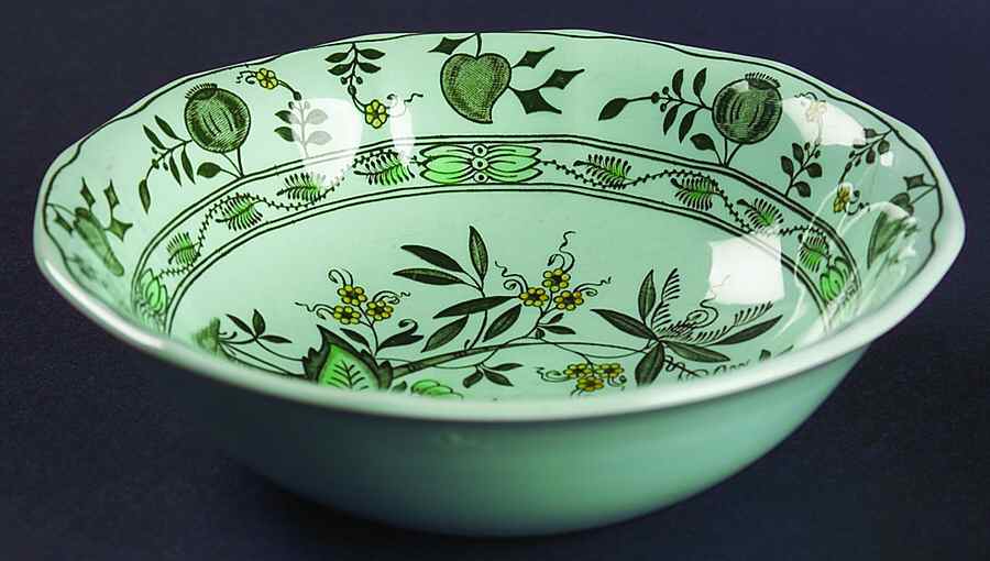 Chinese Garden Green Coupe Cereal Bowl by Adams China-1