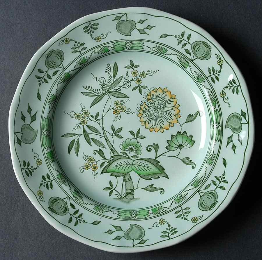 Chinese Garden Green Dessert/Pie Plate by Adams China-1